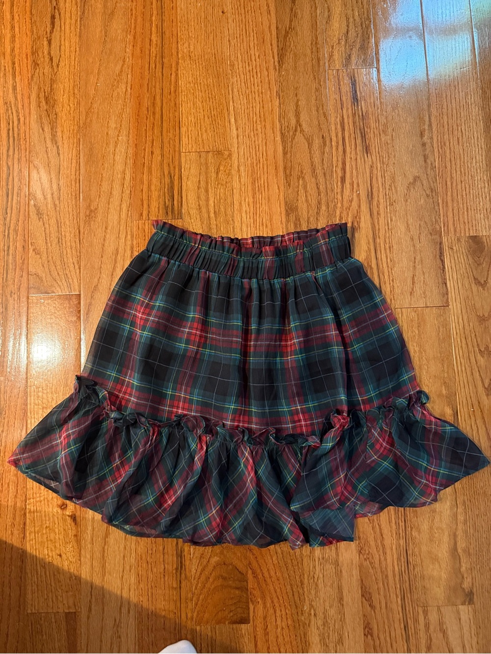 Vineyard Vines Plaid Ruffle Mini Skirt - Red & Green Size M